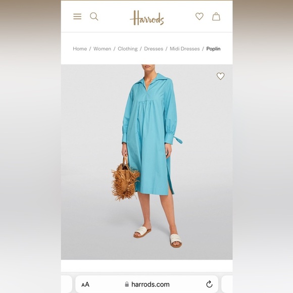 NWT MAX MARA Poplin Midi Dress Size:Medium US6 Light Blue Spring/Summer/Vacation - Picture 8 of 17